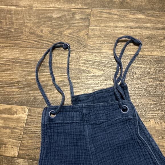 Aerie Women's Cotton Romper Blue Pockets Preppy Vacation Shortall Size Small - Picture 4 of 6